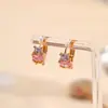 Brincos de zircônia banhados a ouro 14k, estilo ins personalizado e moda transfronteiriça, brincos versáteis de luxo leve, requintados e de nicho