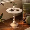 Mesa redonda pequeña, mesita auxiliar de lujo ligero para sofá, mesa de té pequeña para el hogar en la sala de estar, mesa auxiliar, mesa de rincón retro, almacenamiento de noche de hierro forjado, balcón