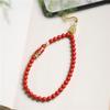 Cadena para teléfono móvil de cinabrio natural, estilo étnico, arena roja, personalizada, para muñeca corta, para mujer, para colgar este año