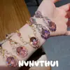 Joyería Dopamina Diamante Rosa de Gran Quilate Gota de Agua Collar con Relieve, Conjunto de Pendientes de Cadena de Piedras Preciosas Rosas de Lujo de Alta Gama