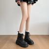 Estilo Británico Alta Gama Sentido Botines Cortos Calle Frita Motocicleta Atractivo Suela Gruesa Botas Martin Mujer 2024 Nuevo Otoño e Invierno Botas Negras
