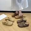 Zapatillas Birkenstock estilo perezoso de gamuza sin cordones para otoño, nuevas zapatillas con plataforma para mujer, medias zapatillas cerradas de suela gruesa 2026