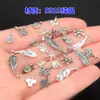 Prata Esterlina S925 Pingente de Pena Folha Finamente Trabalhado Joia de Cristal Pulseira Trançada Colar Acessórios Artesanais DIY
