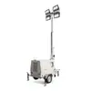 La linterna frontal de iluminación móvil para mantenimiento nocturno de ferrocarril se puede equipar con una torre de iluminación diésel de alta potencia de 3 kW a 6 kW con auto-generación.