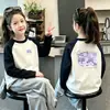 Camiseta térmica de forro polar con cuello redondo para niña 2026 Otoño/Invierno Nuevas llegadas Top para niños Ropa interior casual para niñas Bloque de color Manga larga