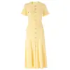 Vestido de punto liso de cuello redondo transfronterizo para mujer, vestido de punto de manga corta de Amazon, vestido largo de punto de corte ajustado de línea A europeo y americano