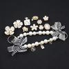 Aleación zapatos de agujeros accesorios flor para zapatos pedrería perla flor pin diy broche flor para zapatos cadena lazo traje Nuevo