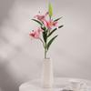 Nueva flor artificial 3D grande individual de 3 flores 1 capullo Lirio adornos de decoración para el hogar flor falsa flor artificial transfronteriza Rama larga