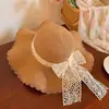 Sombrero de Paja Francés para Mujer 2025 Verano Nuevo Estilo Transpirable Encaje Calado Sombrero de Protección Solar Sombrero de Playa Sombrero de Sol