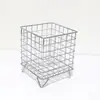 Organizador de Mesa Estilo Nórdico Cesta de Armazenamento Ferro Quatro Pés Quadrado Cesta de Armazenamento Metal Mesa Pequenos Objetos Maquiagem Suprimentos Suporte