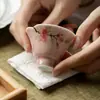 Taza de Té Creativa de Cerámica con Boca de Flor Pintada a Mano Flor de Durazno Juego de Té Kung Fu Taza Individual para Dama
