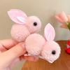 Pinza para el cabello para niña con forma de conejo estéreo de felpa, no daña el cabello, otoño e invierno, clip para flequillo, accesorios para el cabello, pequeña princesa