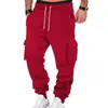 Pantalones jogger de trabajo versátiles con bolsillos de moda para hombre, comercio exterior de eBay, pantalones largos cálidos y cómodos para primavera y otoño, en stock