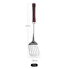 Espátula no magnética de acero inoxidable cuchara de mango de madera para el hogar pala utensilios de cocina cuchara para saltear cuchara para saltear Espátula de mango largo de cocina cuchara para sopa cuchara para olla