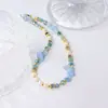 Colar Heterossexual de Pérola Natural Aquamarina Simples Atmosférico Avançado Design de Nicho Joia de Luxo Leve Ins