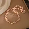 Colar de Pérolas Naturais Rosa-Roxo para Mulheres, Pérolas Irregulares Únicas, Corrente para Clavícula com Fecho Magnético em Formato de Coração