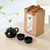 Esmalte de Color Juego de Té Olla Xishi Traje Juego de Pequeños Regalos Una Olla y Dos Tazas Cerámica Portátil de Horno Fijo