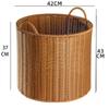 Cesta de Almacenamiento, Cesta para Ropa Sucia, Cesta de Mimbre Tejido para Ropa Sucia con Tapa, Caja Grande de Almacenamiento para Artículos Varios, Cesta Tejida de Plástico
