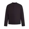 Camiseta de manga larga estilo retro americano con cuello henley para hombre y mujer, otoño 2026, holgada, casual, de alta gama, top básico