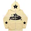 Sudadera con capucha de moda 2025 Nueva Sudadera con capucha Cruzada Estampada Tesoro Nacional Cardigan con cremallera Camisa estampada Venta directa al extranjero