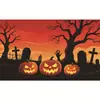 Exportação Transfronteiriça Amazon Tecido de Fundo de Halloween Pano Pendurado Bandeira Fábrica Atacado Abóbora Morcego Halloween 01