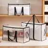 Bolsa de equipaje de malla, de mano, a prueba de humedad, caja de almacenamiento tejida, bolsas para empacar mudanzas, portátil, gran capacidad, bolsa tejida para edredón