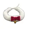 Gargantilha de Pelúcia de Natal Gola Outono e Inverno Laço Creme Faixa de Pescoço Peluda Sino Pequeno Divertido