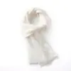 Bufanda de Punto Blanca de Color Sólido Otoño e Invierno Estilo Coreano para Mujer Versátil Cálida Simple Versátil Nueva Bufanda Hueca Suave y Sedosa