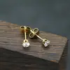 Pétalos de circón de seis garras luz de lujo nicho versátiles pendientes de circón nicho de alta calidad temperamento pendientes populares al por mayor