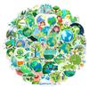 Bolsa de 50 pegatinas de graffiti ecológicas de protección ambiental verde, calcomanías de papelería para educación temprana, tazas, equipaje, computadora, DIY creativo