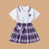 Ropa para Niños Conjunto JK para Niñas 2026 Verano Nuevo Atuendo de Cinnamoroll Top de Manga Corta y Falda para Niños de 3-6 Años Moderno