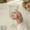Copo de champanhe em relevo de vidro estilo Ins, taça de vinho tinto, copo alto para vinho, copo de água para casa