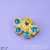 Presilha de Cabelo Borboleta com Pérolas e Strass para Mulheres, Presilha Tubarão Exquisita de Alto Padrão, Acessório de Cabelo para Meio Preso, Ornamento de Cabelo