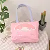 Bolsa de lona Sanrio, bolso de hombro para ir al trabajo, bolsa tote engrosada y ensanchada, bolsa de compras portátil, bolsa de dibujos animados linda