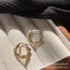 Aretes franceses geométricos de metal trenzado con torsión, aretes de metal retro personalizados de nicho de alta gama simples para mujer