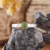 Anillo de Plata de Ley S925 para Mujer con Jaspe de Piedra Preciosa Natural, Granate Rojo del Sur, Ópalo, Turquesa Incrustado con Piedras Preciosas de Colores Anillo Normcore para el Dedo Índice