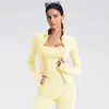 Chamarra de Yoga con Cuello Alto, Mangas Largas y Cremallera Transfronteriza para Mujer, Deportiva, Fitness, Ciclismo, Elástica, Moldeadora, Ajustada