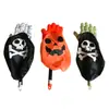 Bolsa de doces de abóbora e mão de fantasma para Halloween, bolsa para doces de mão de caveira, acessórios de fantasia infantis para pedir doces