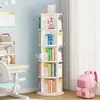 Estantería giratoria vertical transfronteriza, estante circular de almacenamiento para niños, estante de almacenamiento multicapa engrosado para estudiantes, móvil 360 grados