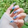 Uñas Postizas Estilo Ins Transfronterizo Deseo Puro Mate Esmerilado Impreso en 3D Uñas Postizas Largas para Manicura