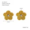Nuevos pendientes vintage de flor y hoja de acero de titanio pendientes de acero inoxidable chapados en oro no se decoloran pendientes de la serie flor y hoja