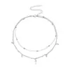 Collar con colgante de diamantes de imitación acrílicos para mujer, joyería transfronteriza europea y americana, cadena de cuentas redondas de doble capa a la moda