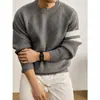 Suéter de punto a rayas para pareja de hombre y mujer, estilo old money, cuello redondo, capa interior, prenda exterior, otoño e invierno, venta al por mayor de fábrica transfronteriza