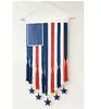 Bandera colgante para el Día de la Independencia de América, de doble cara, poliéster, decoración para chimenea del hogar, colgante de puerta