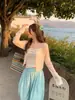 Cárdigan fino protector solar para mujer con camisola, nueva prenda exterior de verano, chaqueta azul transparente, top de primavera