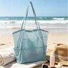 Bolso de playa elegante de gran capacidad transfronterizo para mujer, bolso de hombro para almacenamiento en viajes a la costa, bolso de almacenamiento para viajes al aire libre de verano