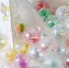 Venta al por mayor Red social trozos de papel lentejuelas globo redondo 12 pulgadas grueso transparente fiesta de cumpleaños boda diseño de habitación