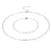 2025 Moda Rectangular Cadena de Clip de Papel Set de Pulsera Joyería para Mujer Accesorios Elegantes Versátiles de Moda