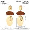 Pendientes Ovalados Geométricos de Resina de Color Contrastante Estilo Retro Ins Pendientes Colgantes de Moda de Gama Alta de Nicho Europeo y Americano Accesorios de Pendientes de Personalidad para Mujeres