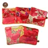 Bolsa cuadrada de brocado vintage impresa de doble capa bolsa de brocado bolsa de joyería cremallera bordada bolsa de Buda